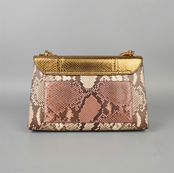 Túi GG Padlock da trăn nắp vàng kèm 2 chìa (409486213317) sz29 +