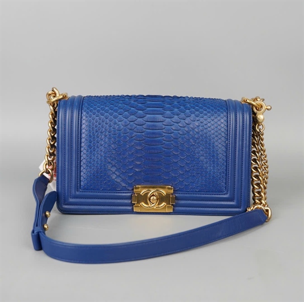 Túi Chanel Boy da trăn xanh (2397396) sz25 (BQ) KG+