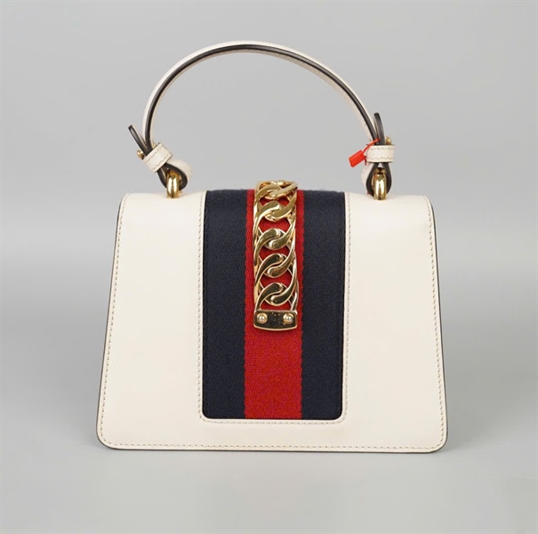 Túi GG Sylvie trắng 2strap (470270493075) sz20 +