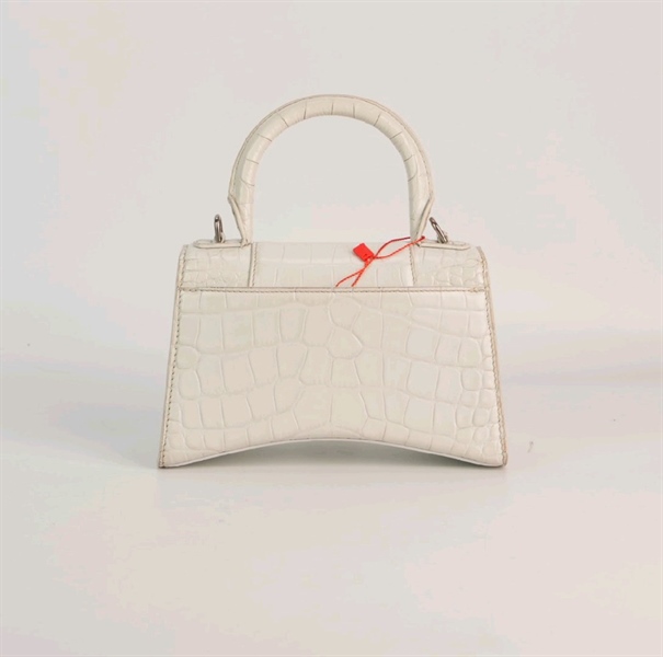 Túi Balenciaga Hourglass trắng sz16 cm +