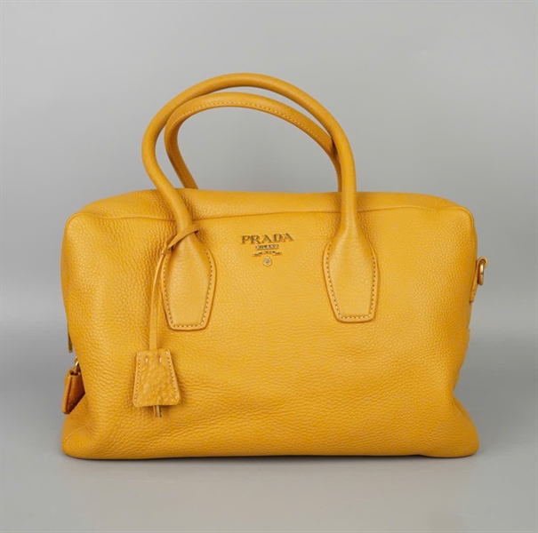 Túi Prada Handle vàng kèm ổ+ 2 chìa sz33 KG+