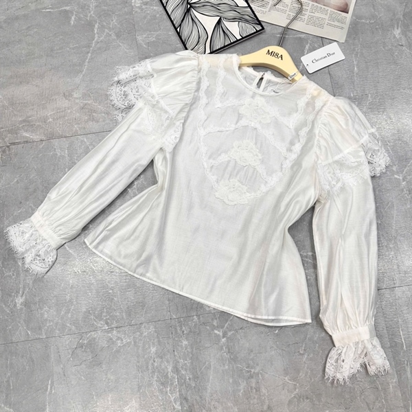 Áo sơmi ren bèo Dior 83218