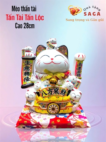 MÈO THẦN TÀI 28CM - TẤN TÀI TẤN LỘC - QUÀ TẶNG PHONG THỦY MAY MẮN