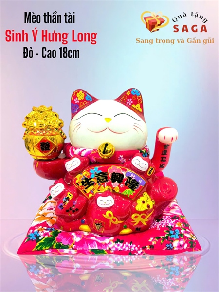 MÈO THẦN TÀI 18CM - SINH Ý HƯNG LONG - QUÀ TẶNG PHONG THỦY MAY MẮN