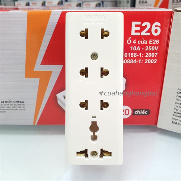 Ổ cắm 4 cửa E26