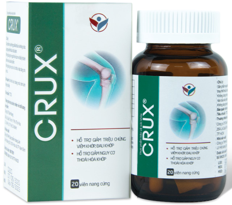 CRUX Hoàng Liên Hỗ trợ giảm triệu chứng đau khớp, viêm khớp; giảm nguy cơ thoái hóa khớp, cứng khớp (lọ 20 viên)