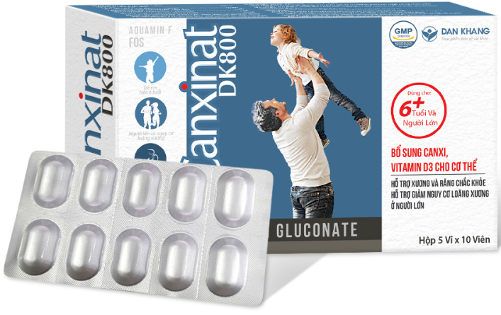 Canxinat DK800 Dân Khang bổ sung calci (Hộp 5 vỉ x 10 viên)