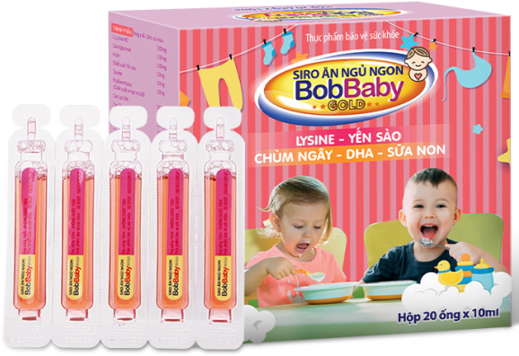 Siro ăn ngủ ngon BobBaby (Bổ sung Kẽm, Lysin và các Vitamin) (Hộp 20 ống x 10ml) - Oshii
