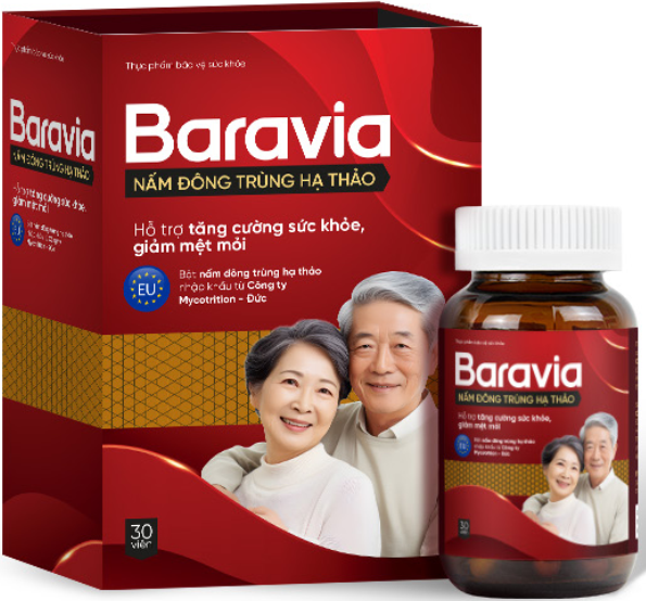 Viên nén Baravia Lọ 30 viên (Hỗ trợ tăng cường sức khỏe, giảm mệt mỏi) Hoàng Liên
