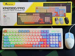 COMBO PHÍM CHUỘT ASESTEK CÓ DÂY KM2000 PRO (MIX XÁM)