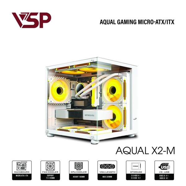 CASE VSP AQUAL X2 M TRẮNG (No fan)