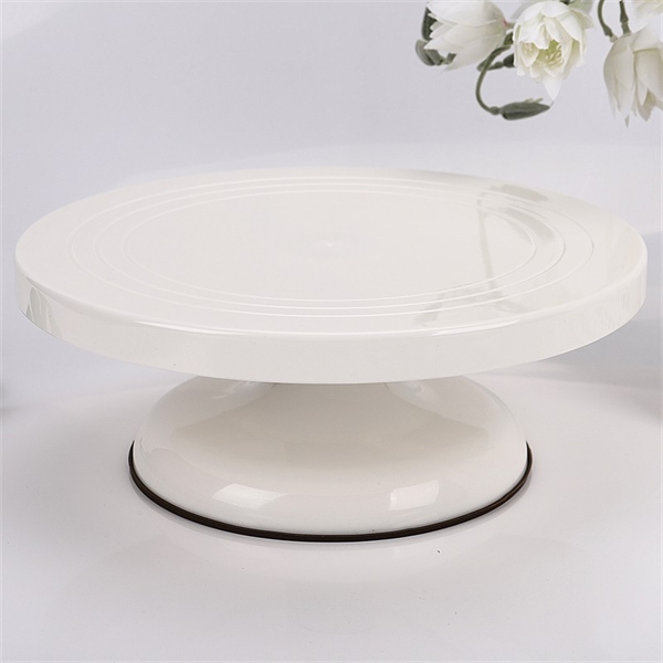 Bàn xoay nhựa loại trơn/ Trắng, trắng (28cm)