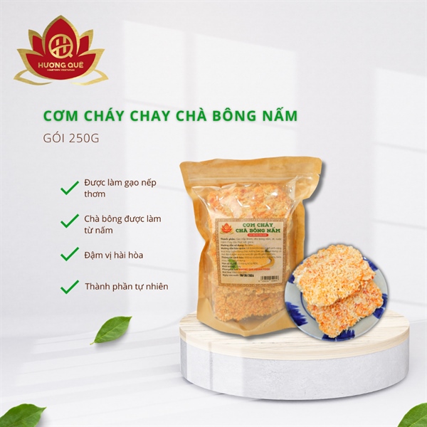 Cơm Cháy Chay Siêu Nấm Ròn Rụm Cay Vừa Gói 250g
