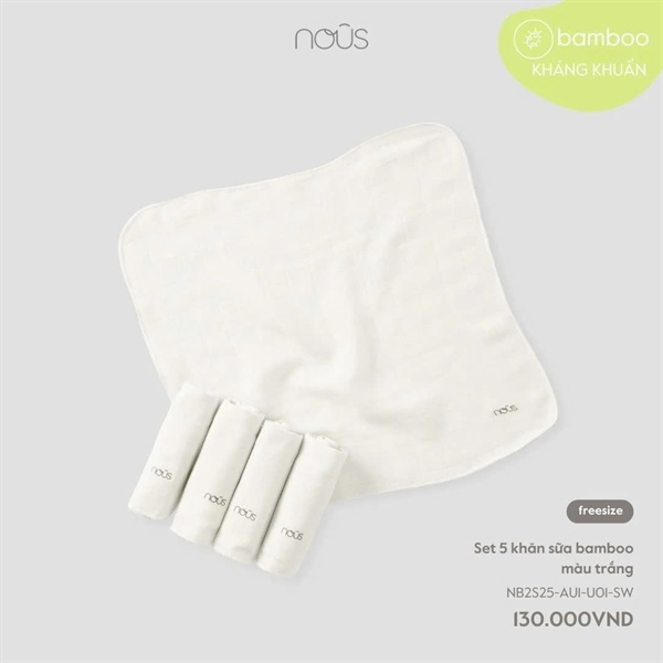 NS0024 - Set 5 khăn sữa bamboo Nous