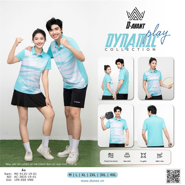 Áo donex xanh ngọc phối trắng