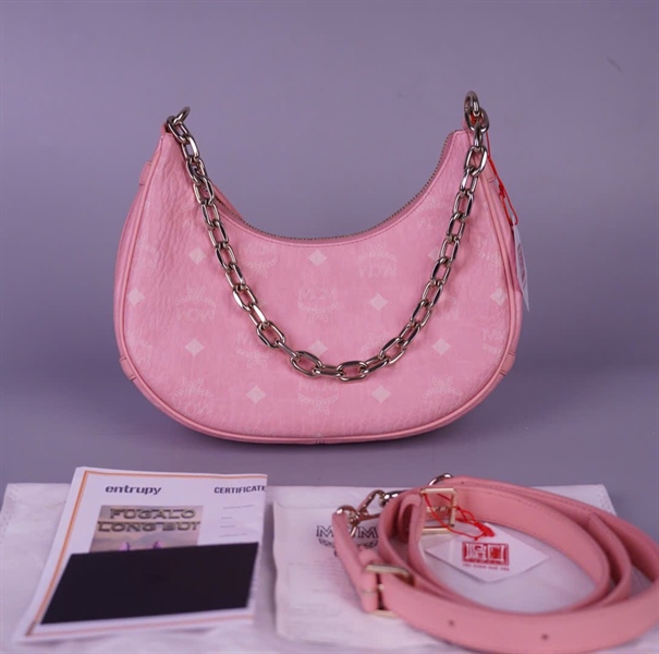 Túi MCM kẹp nách hồng 2 strap sz24 KG+