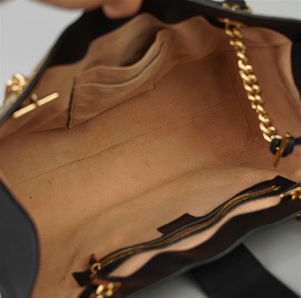 Túi GG Padlock xám in hình con ong kèm 2 chìa (479197204991) sz35 (BQ) KG+