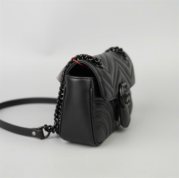 Túi GG Marmont đen (443744213317) sz22 (BMC)+