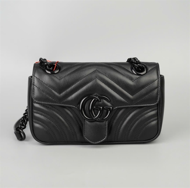 Túi GG Marmont đen (443744213317) sz22 (BMC)+