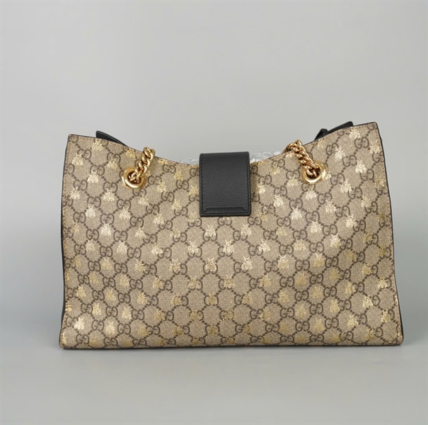 Túi GG Padlock xám in hình con ong kèm 2 chìa (479197204991) sz35 (BQ) KG+