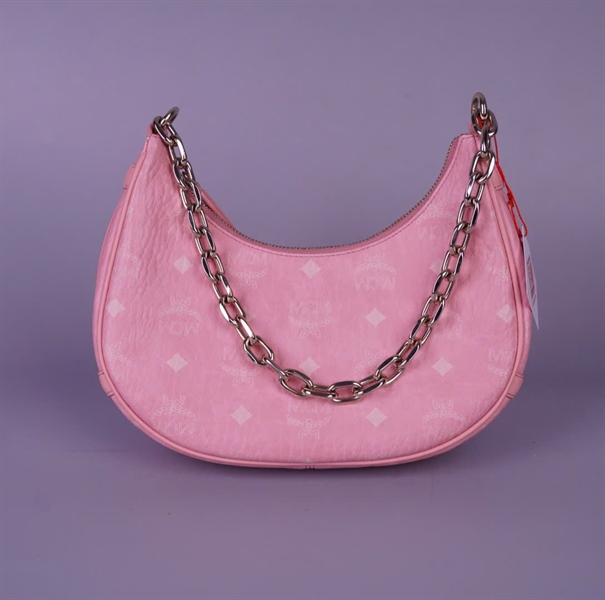 Túi MCM kẹp nách hồng 2 strap sz24 KG+