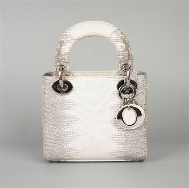 Túi Dior Lady da trăn màu xám sz mini +