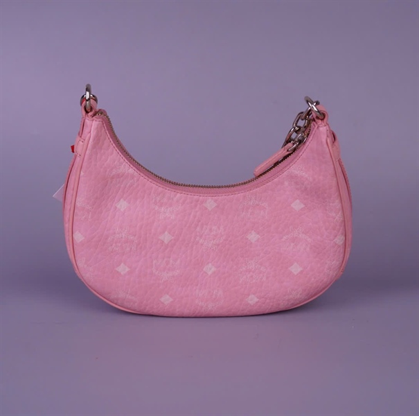 Túi MCM kẹp nách hồng 2 strap sz24 KG+