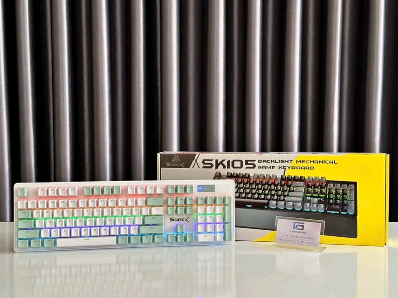 Bàn phím cơ Sorex SK105 trắng xanh lá