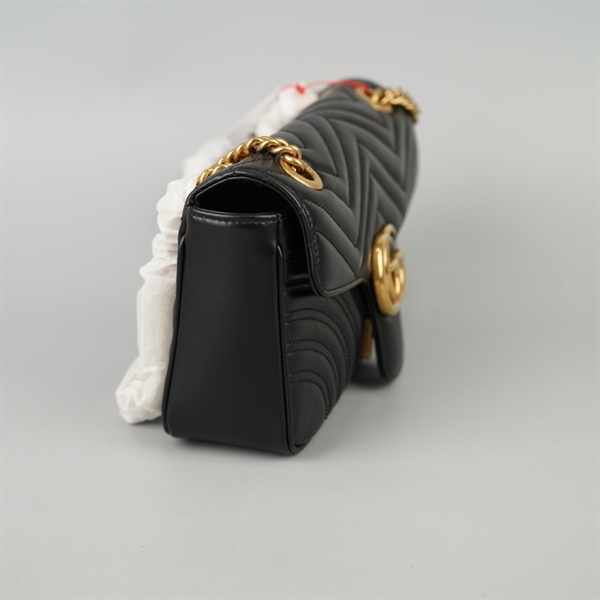 Túi GG Marmont đen (443497-493075) sz25 (HT)+