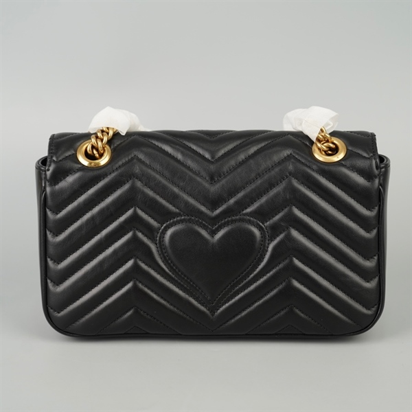 Túi GG Marmont đen (443497-493075) sz25 (HT)+