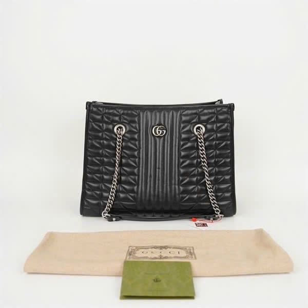 Túi GG tote đen (675796525040) sz32 KG+