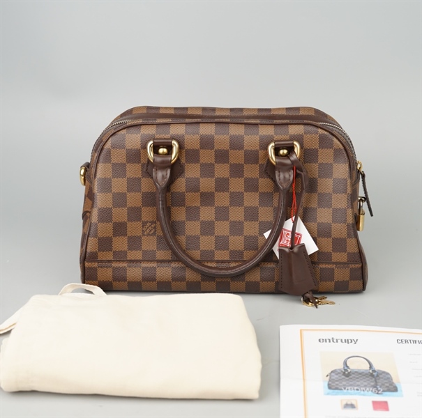 Túi LV Pre- Owned nâu ô vuông kèm ổ+ 2chìa sz31 +