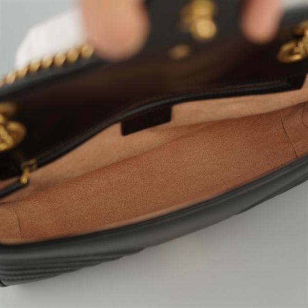 Túi GG Marmont đen (443497-591693) sz25 (HT)+