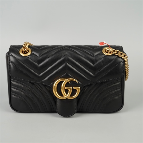 Túi GG Marmont đen (443497-493075) sz25 (HT)+