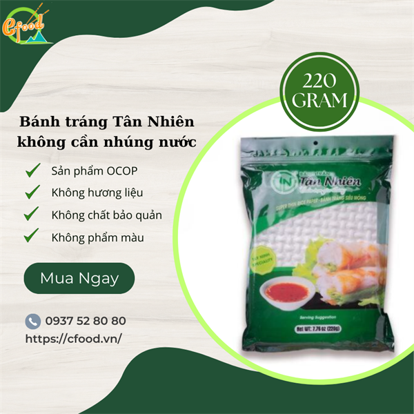 Bánh tráng siêu mỏng Tân Nhiên gói 220g