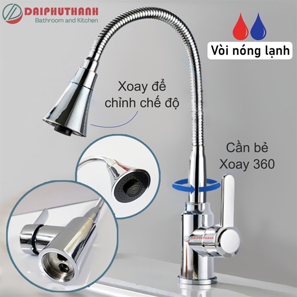 Vòi chén nóng lạnh 6445 đầu nón (I)