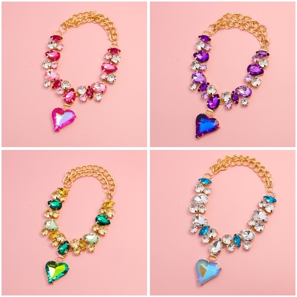 PU - Vòng cổ kim cương trái tim 20-35cm