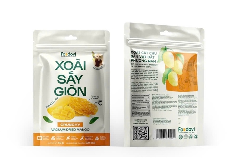 Xoài cát chu sấy giòn FOODOVI - 25g - 45K