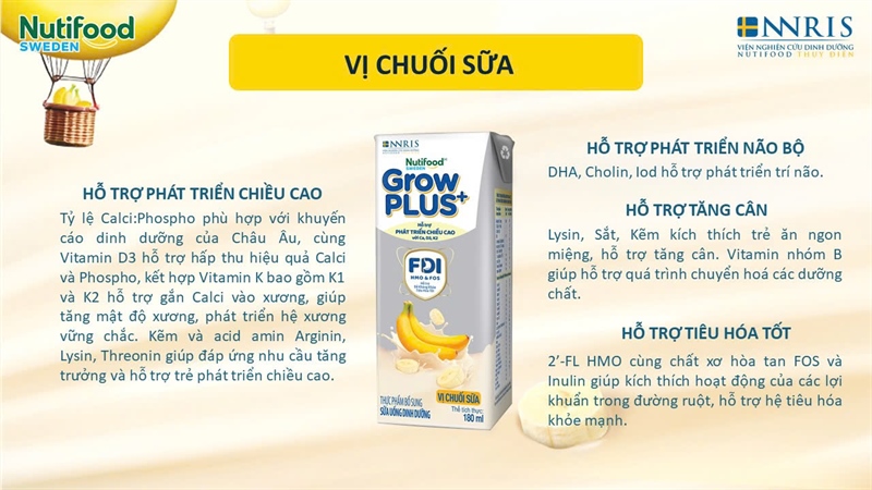 Sữa nước GrowPlus chuối 110ml 1 tuổi+