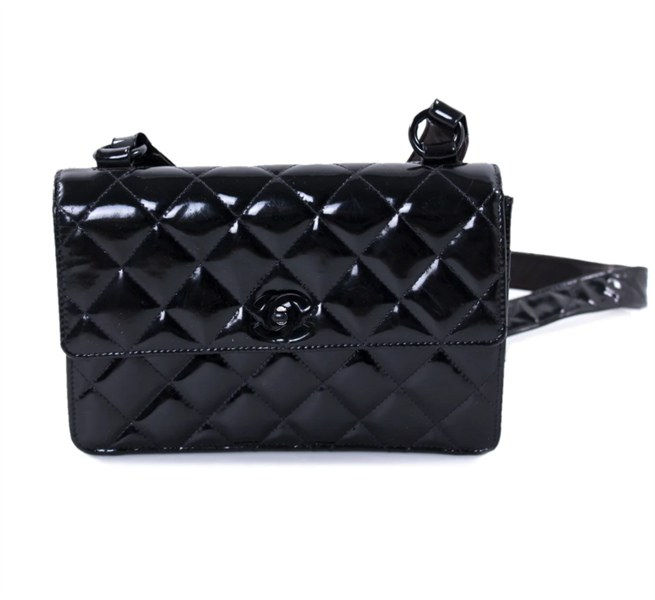 Túi Chanel Vintage đen bóng (4926033) sz23 (LTB) KG+