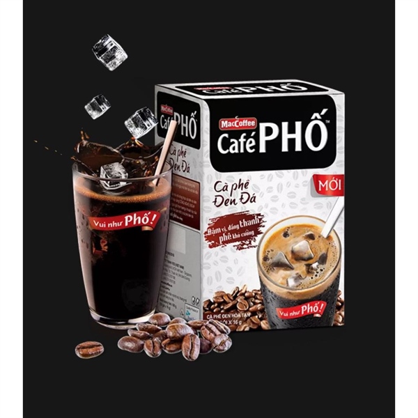 Cà Phê Phố Đen Đá MacCoffee ( Hộp 10 gói x 16g)