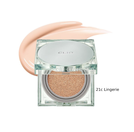 Phấn Nước CLIO Kill Cover Skin Fixer Cushion SPF50+ PA+++ #21C Lingerie (Xanh Lá)