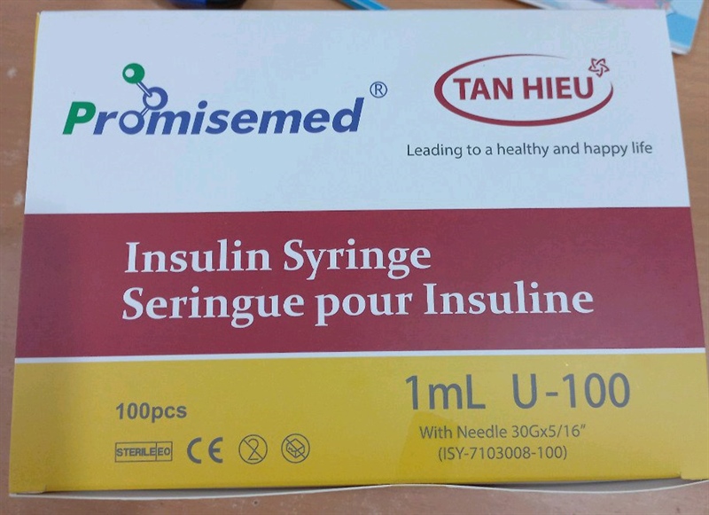 Bơm tiêm Insulin U - 100 (1ml) China/Tân Hiếu , Bơm sử dụng một lần (H*100cái)