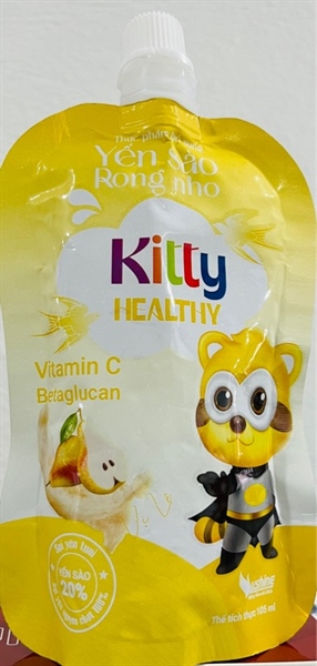 Yến sào rong nho Kitty Yummy vị lê (Hộp 12 gói x 105ml) - Vshine