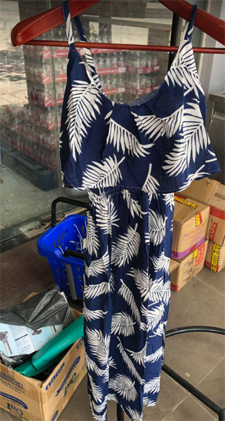 Đầm yếm vải đũi thái hai dây