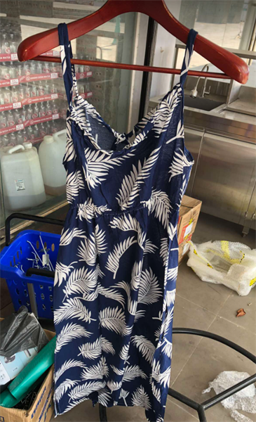 Đầm hai dây rút eo vải đũi thái