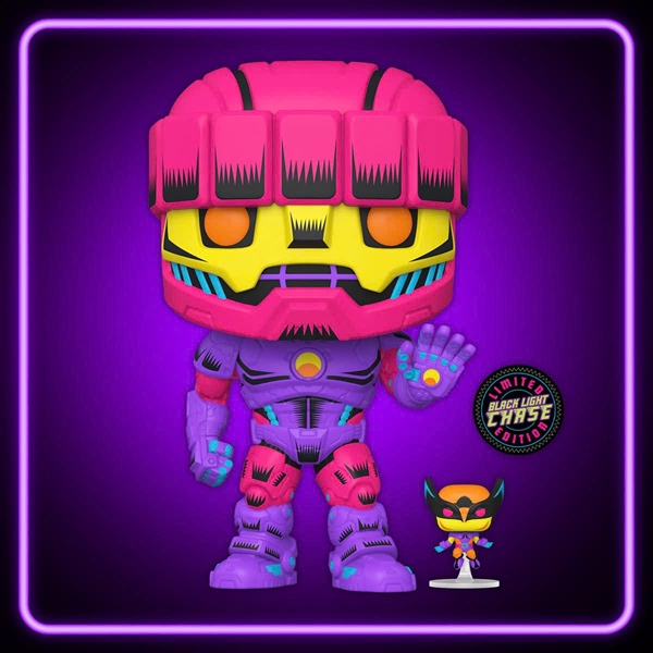 Funko POP! Jumbo (10"): X-Men - Sentinel with Wolverine (Blacklight CHASE), Previews Exclusive Exclusive
