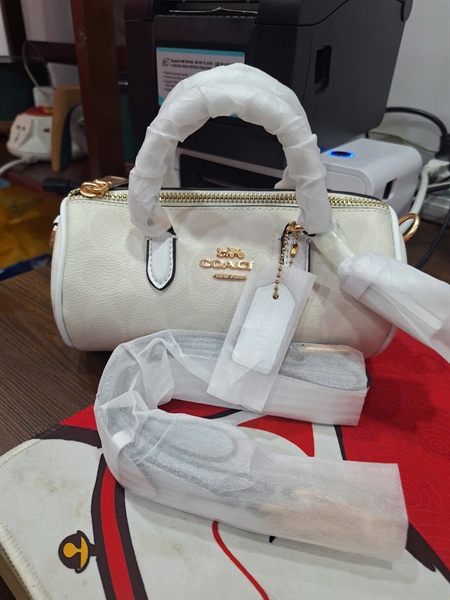 Túi Coach trống trắng sz19 +