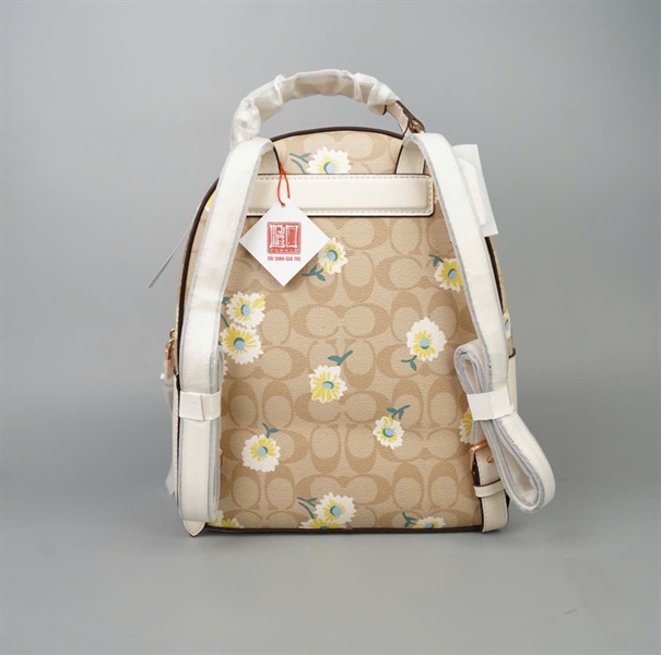 Balo Coach nude hoa cúc +