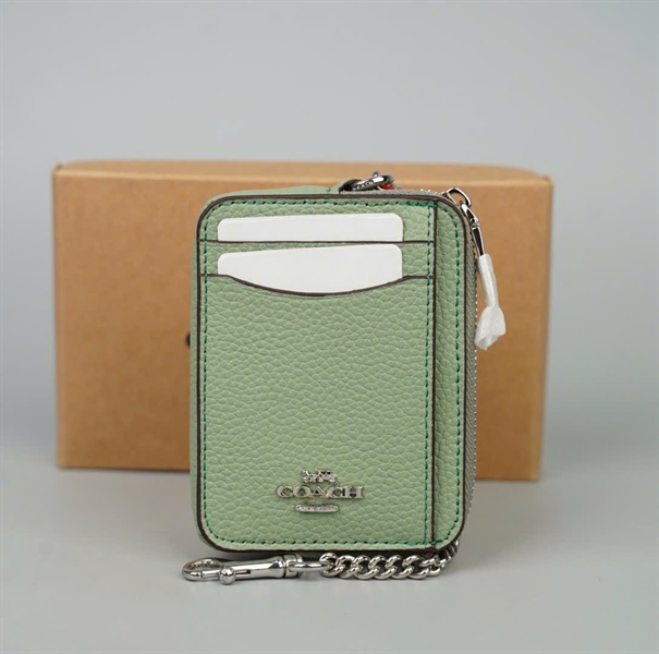Ví Coach xanh kèm xích +